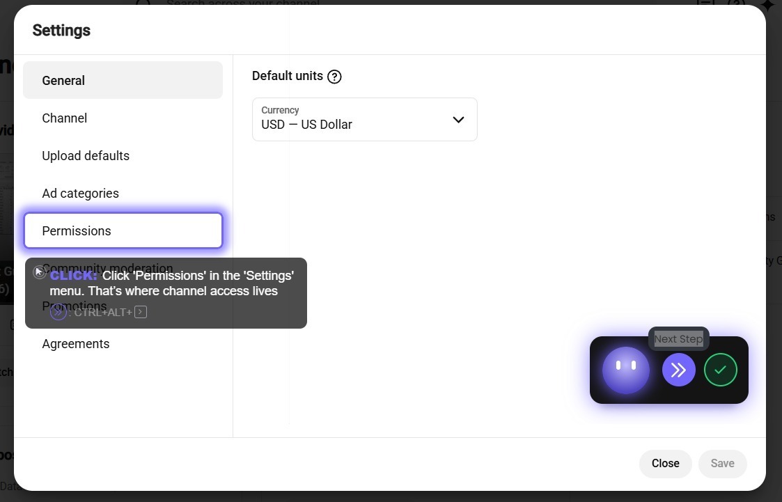 Guidy AI assistant guiding a user through DNS record configuration in the Shopify admin panel